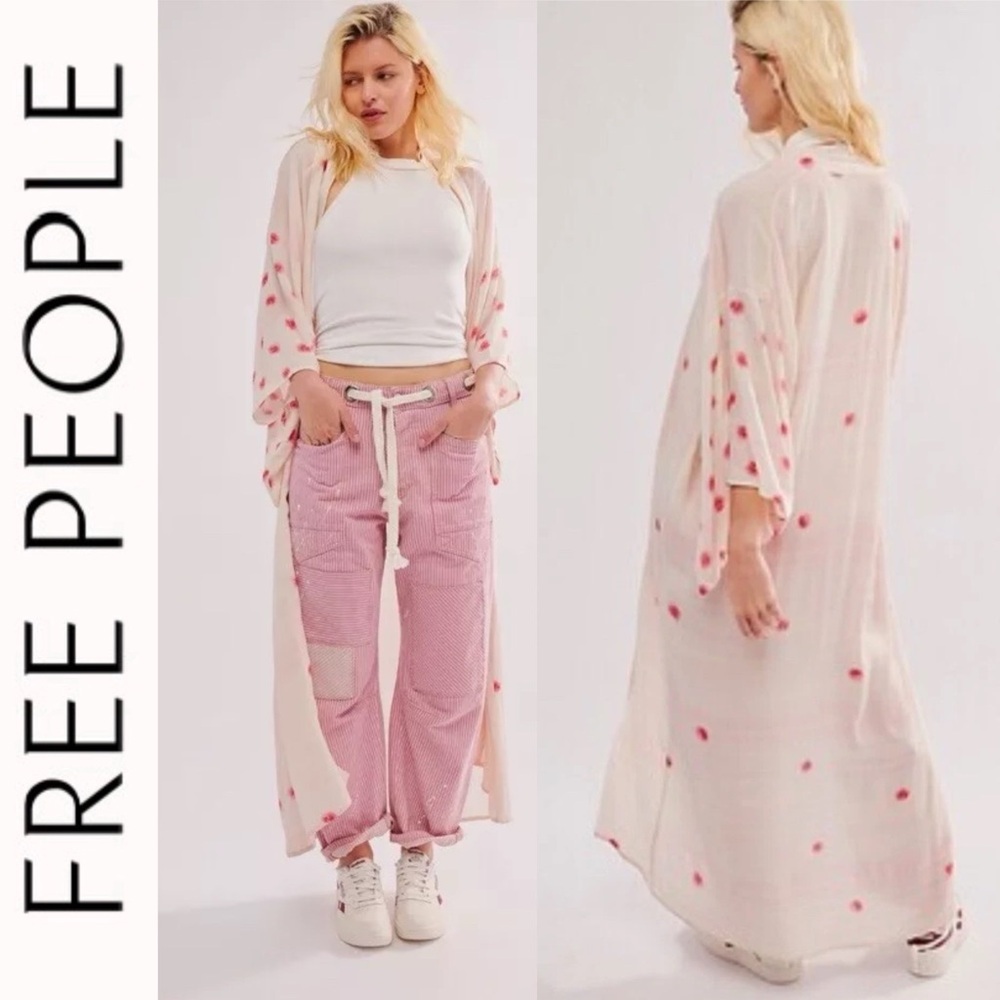 NWT Free People Laurel Canyon Printed Rose Kimono Duster